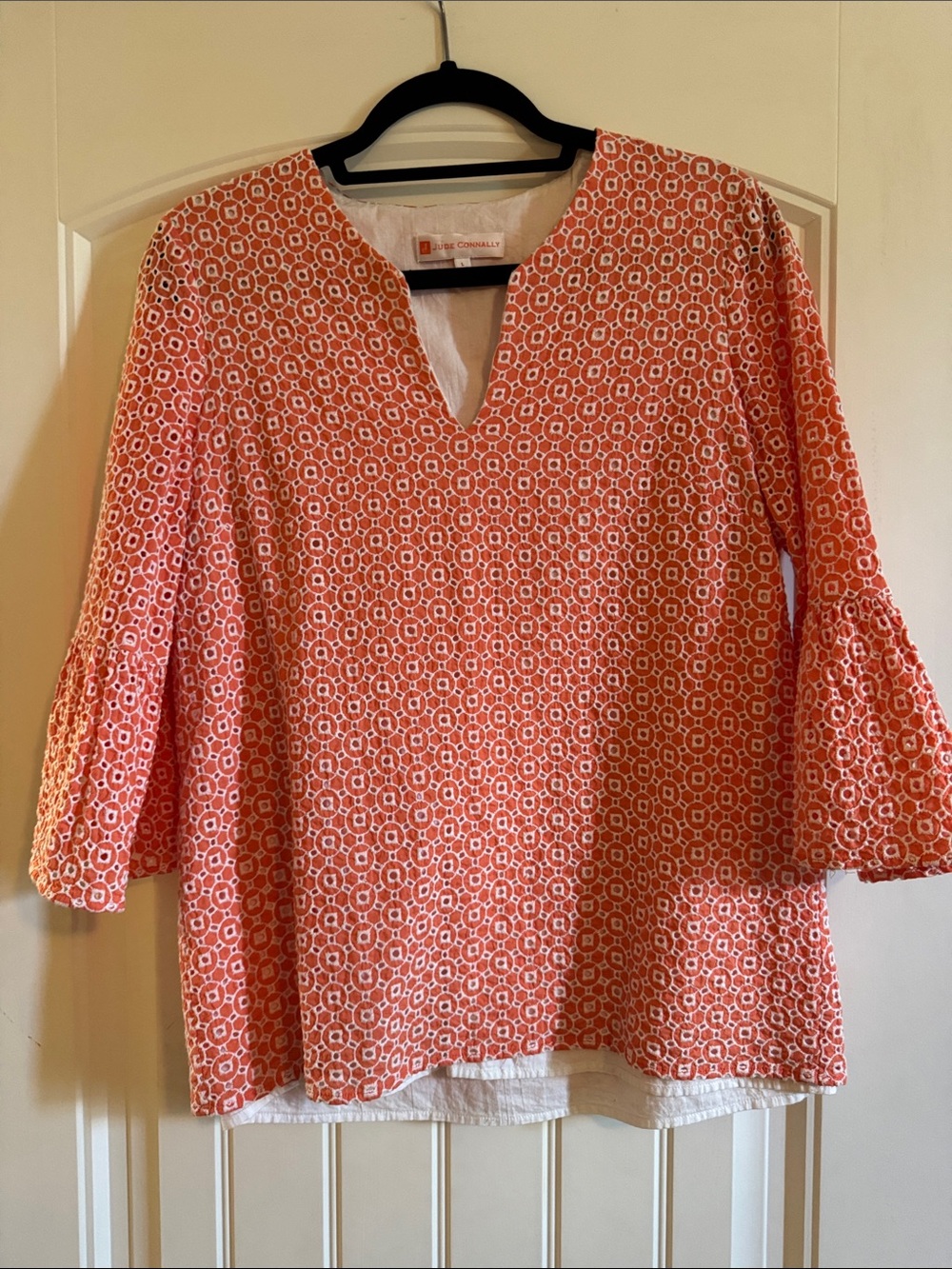 Jude Connally light orange Printed Split V-Neck Tunic item 121